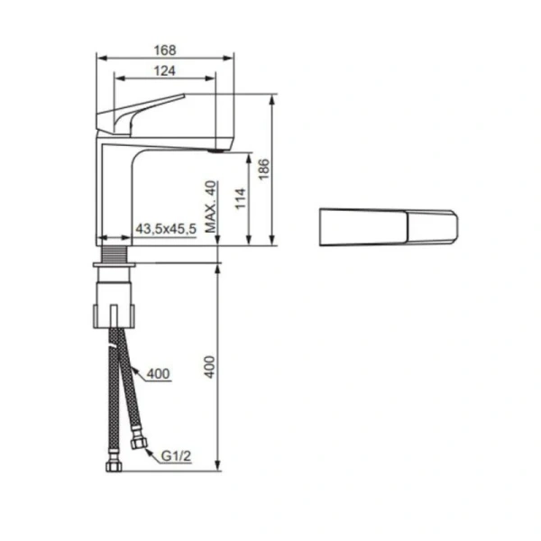 Смеситель для раковины Damixa Merkur черный 400210300 (детальная фотография), для раковины