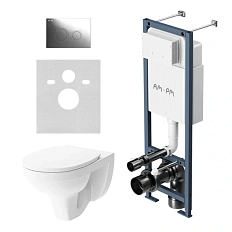 Унитаз с инсталляцией Am.Pm Jupiter с сиденьем микролифт и клавишей