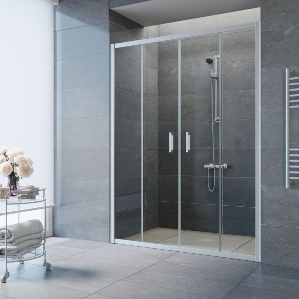 Душевая дверь профиль матовый хром стекло прозрачное Vegas-glass Z2P 220 07 01 (детальная фотография)