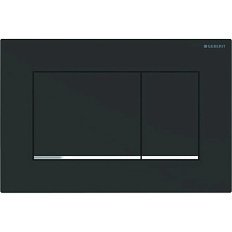 Клавиша смыва Geberit Sigma 30 черная матовая/полоска хром глянцевый