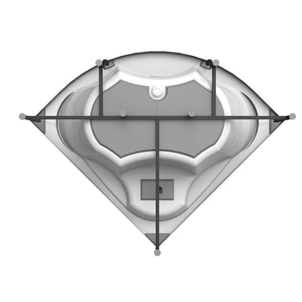 Ванна гидромассажная акриловая Vannesa Massage Сандра, 149 х 149 см, система баланс хром 2-76-2-0-0-221 (детальная фотография), полукруглые