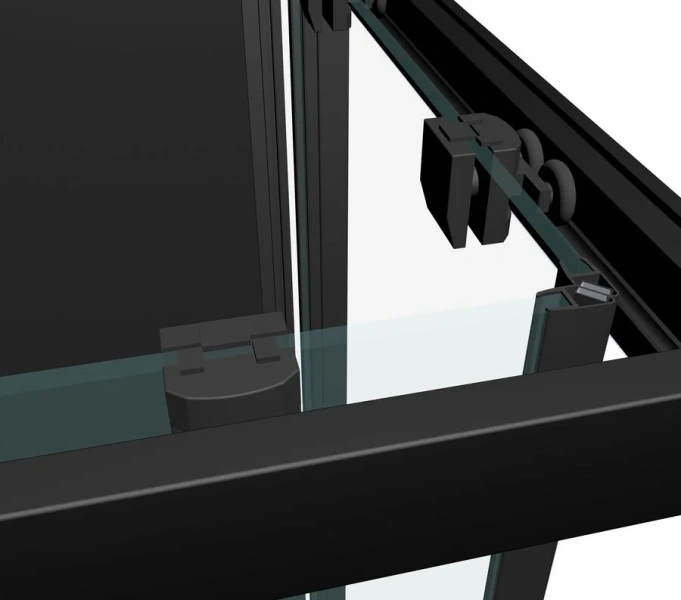 Душевая кабина Timo Ilma 100х100 см черная ILMA901B (детальная фотография), 100х100