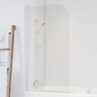 Душевая шторка на ванную профиль белый стекло прозрачное Vegas-glass