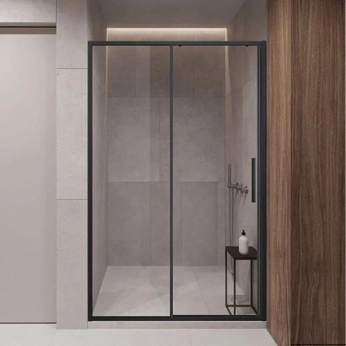 Душевая дверь в нишу Vincea Slim-U 120 см профиль черный - фото 2