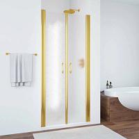 Душевая дверь профиль золотой стекло шиншилла Vegas-glass
