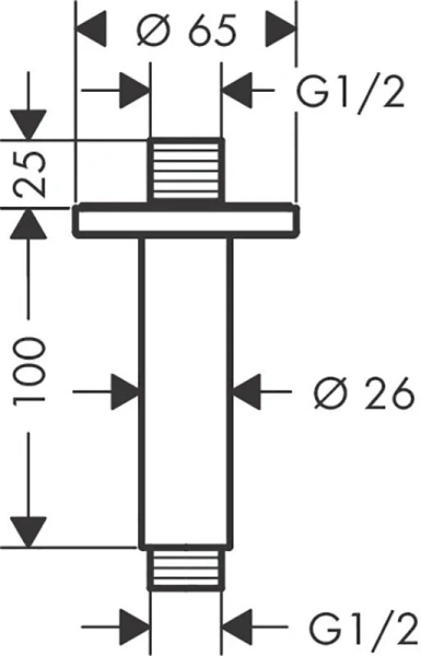 Потолочное подсоединение Hansgrohe Vernis Blend матовый черный 27804670 (детальная фотография), нет в наличии