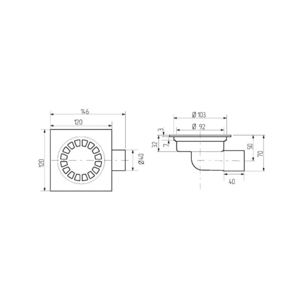 Душевой трап Migliore Ricambi 12 см хром 20212 (детальная фотография), душевой трап