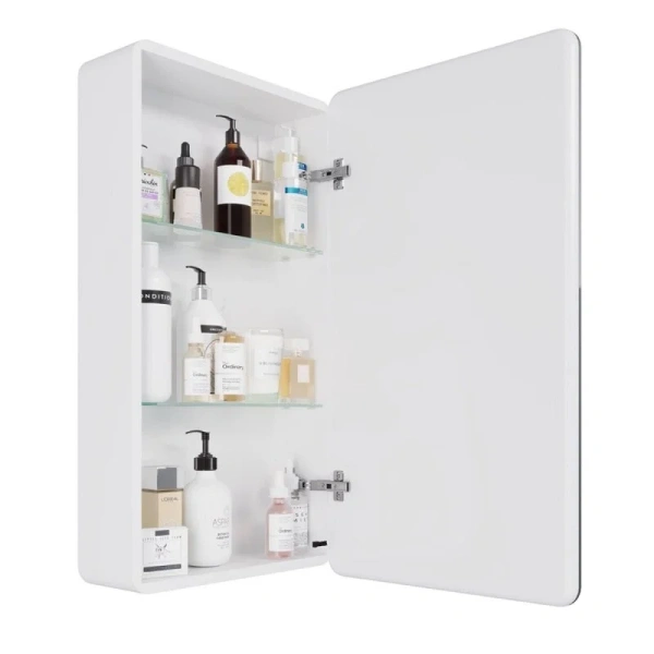 Зеркальный шкаф с подсветкой Lemark Element 45 см сенсорный выключатель LM45ZS-E (детальная фотография), белые