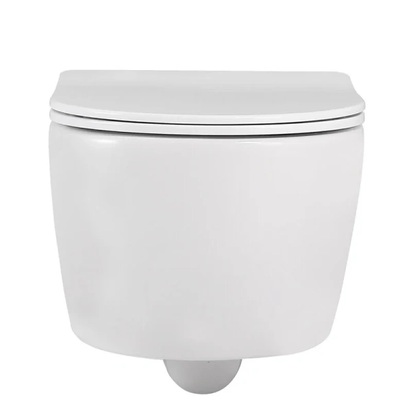 Унитаз подвесной Abber BEQUEM AC1104 безободковый (детальная фотография), без бачка, со скрытым бачком