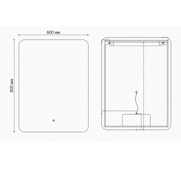 Зеркало с подсветкой Grossman Elegans 60 см черное 1760802 (детальная фотография), в наличии