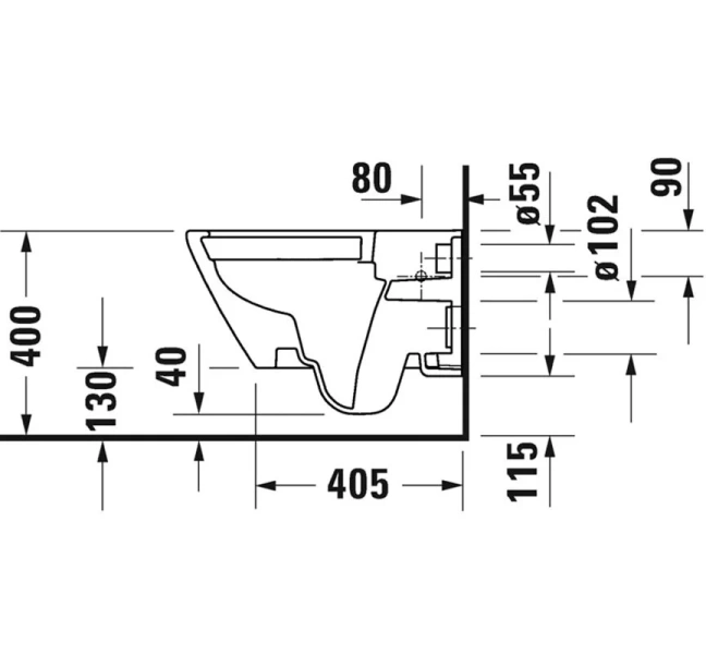 Унитаз подвесной Duravit D-Neo с креплением durafix 45770900A1 (детальная фотография), подвесные, встраиваемые