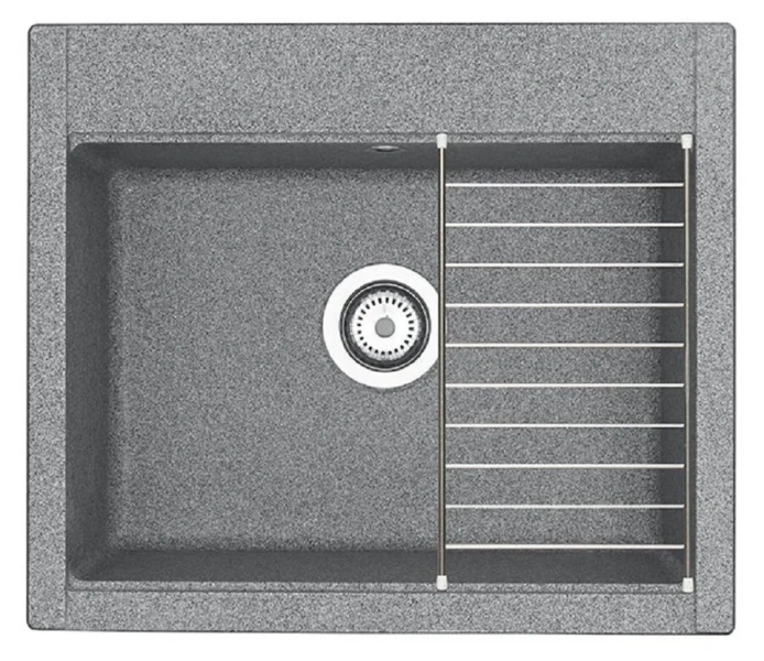 Мойка для кухни Акватон Делия 60 см серая 1A715232LD230 (детальная фотография), врезные