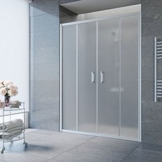 Душевая дверь профиль матовый хром стекло сатин Vegas-glass