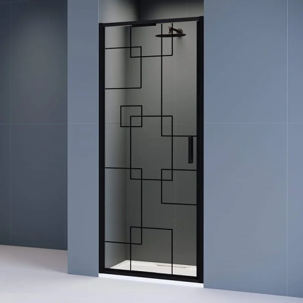 Душевая дверь в нишу RGW Stilvoll SV-05B 100 см профиль черный стекло прозрачное с рисунком 70320510-194 (детальная фотография)
