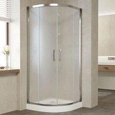 Душевой уголок профиль глянцевый хром стекло сатин Vegas-glass