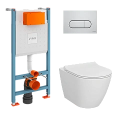 Унитаз с инсталляцией VitrA Sanibelle безободковый