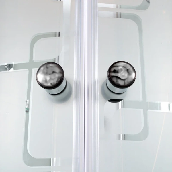 Душевая кабина Deto EM 90x90 см с высоким поддоном EM4590GM (детальная фотография), стеклянные, матовые, узорчатые