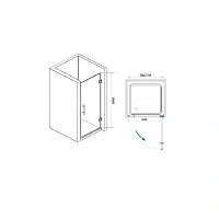 Душевая дверь в нишу RGW Hotel HO-011B 70 см профиль черный, прозрачное стекло