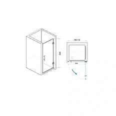 Душевая дверь в нишу RGW Hotel HO-011B 70 см профиль черный, прозрачное стекло