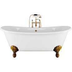 Ванна чугунная Devon & Devon Admiral 182х81 см ножки латунь полированная