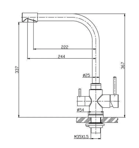 Смеситель для кухни BelBagno с краном для питьевой воды BB-LAM15-IN (детальная фотография), для кухни