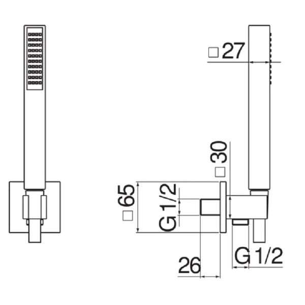 Душевой комплект Nobili Mia AD146/30 латунь (детальная фотография), душевые комплекты, наборы