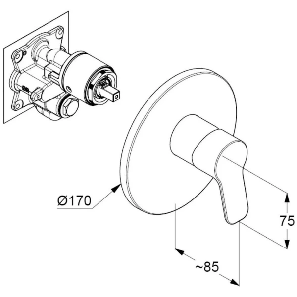 Душевой комплект Kludi Pure&Easy встраиваемый 376300565 (детальная фотография), современные, hi-tech