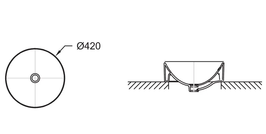 Раковина накладная Jacob Delafon Vox 42 см черная E14800-7 (детальная фотография), современные, hi-tech