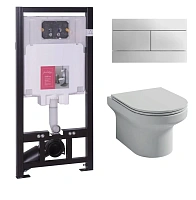 Унитаз c инсталляцией Jacob Delafon Elite клавиша хром