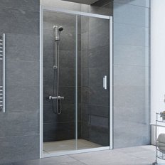 Душевая дверь профиль матовый хром стекло прозрачное Vegas-glass