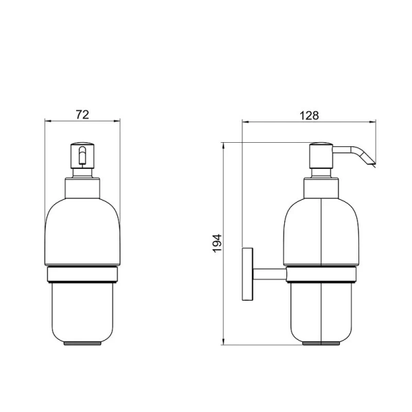 Дозатор для мыла Акватек Бетта хром AQ4605CR (детальная фотография), современные, hi-tech