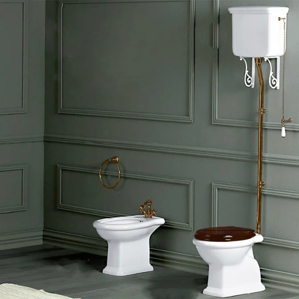 Крышка-сидение с микролифтом Simas Lante орех, петли бронза LA009noce/br (детальная фотография), в наличии