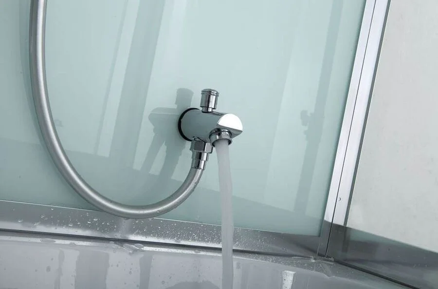 Душевая кабина Timo Comfort 120x120 см стекло прозрачное T-8825C (детальная фотография), пристенные, с гидромассажем, с ванной, c тропическим душем, с вентиляцией, с крышей, с сиденьем, с радио