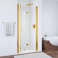Душевая дверь профиль золотой стекло шиншилла Vegas-glass