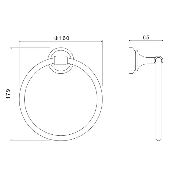 Полотенцедержатель Акватек Классик хром AQ4512CR (детальная фотография), современные, hi-tech
