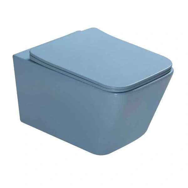 Унитаз подвесной SantiLine голубой SL-5007BL (детальная фотография)