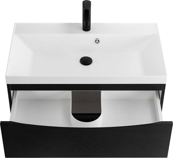 Тумба под раковину подвесная BelBagno Marino 80 см Rovere Cioccolato Amaro MARINO-800-2C-SO-RCA-P (детальная фотография), темно-коричневая