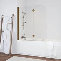 Душевая шторка на ванную профиль бронза стекло фея Vegas-glass