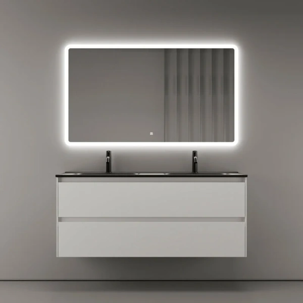 Тумба с раковиной подвесная Sancos Cento CN120-2W 120 см с ящиками (детальная фотография), комплект (набор)