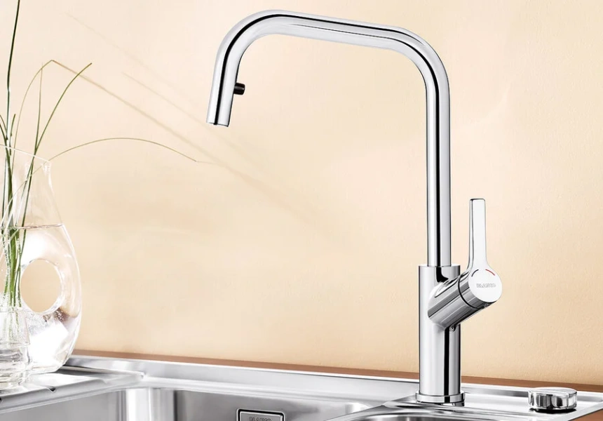 Смеситель для кухни Blanco Jurena (детальная фотография), с поворотным изливом