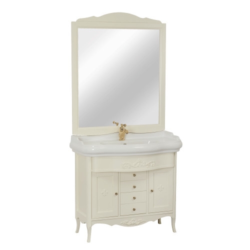 Тумба под раковину напольная Migliore Bella 91 см Bianco Mat Patinato 26720 (детальная фотография)