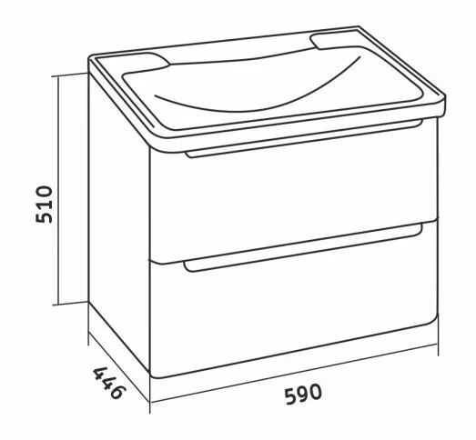 Тумба под раковину подвесная Grossman Адель 59 см белая 106006 (детальная фотография), нет в наличии