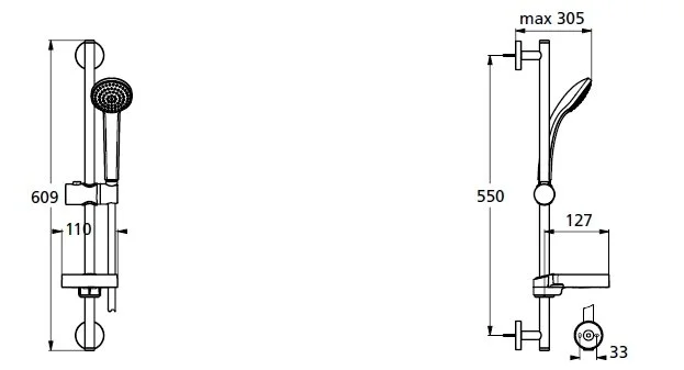 Душевой гарнитур Ideal Standard IdealRain Soft хром B9501AA (детальная фотография), душевые гарнитуры
