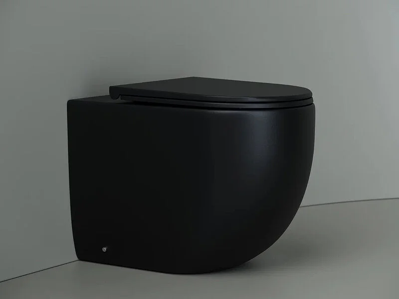 Унитаз напольный Ceramica Nova Metropol черный матовый CN4004MB (детальная фотография), современные, hi-tech, круглые