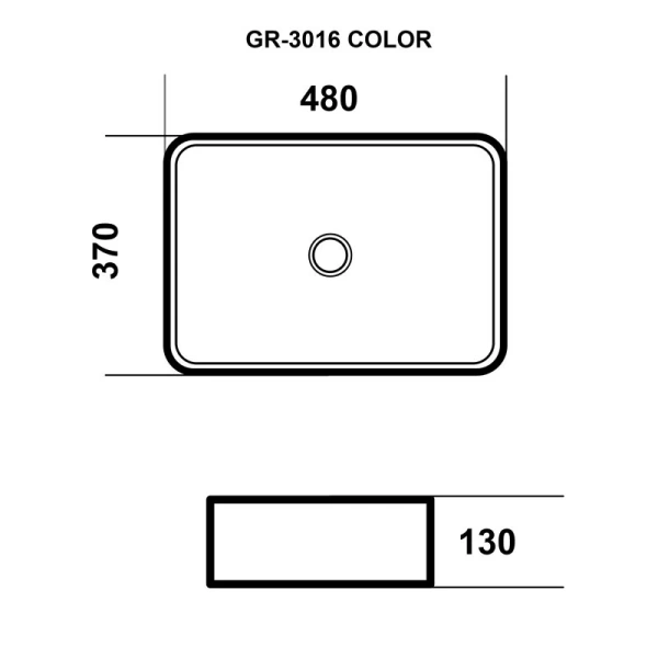 Раковина Grossman Color 48 см черная с текстурой кожи GR-3016BBL (детальная фотография), современные, hi-tech