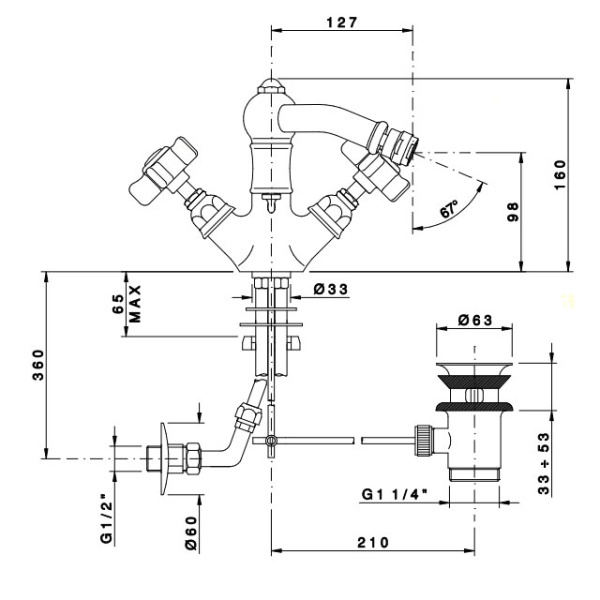 Схема (детальная фотография), для биде