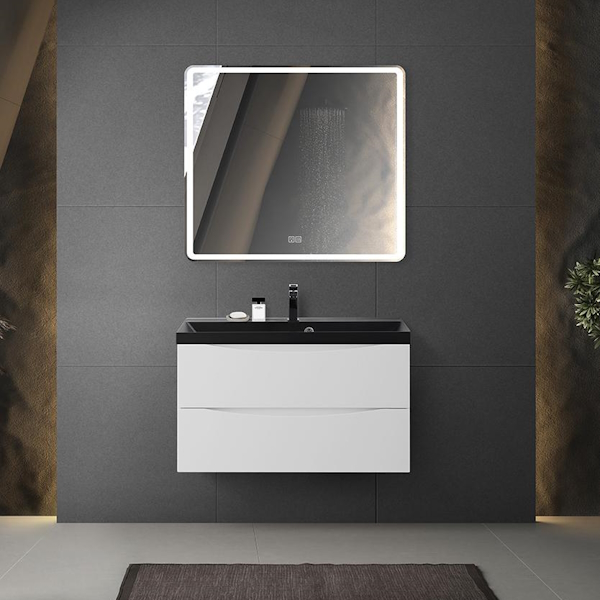 Тумба под раковину подвесная BelBagno Marino 80 см Bianco Opaco MARINO-800-2C-SO-BO-P (детальная фотография), современная, hi-tech