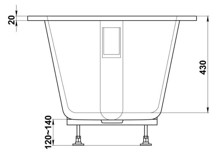 Ванна из искусственного камня Good Door Марбея 170 x 75 см, белый, ВА00022 (детальная фотография), прямоугольные