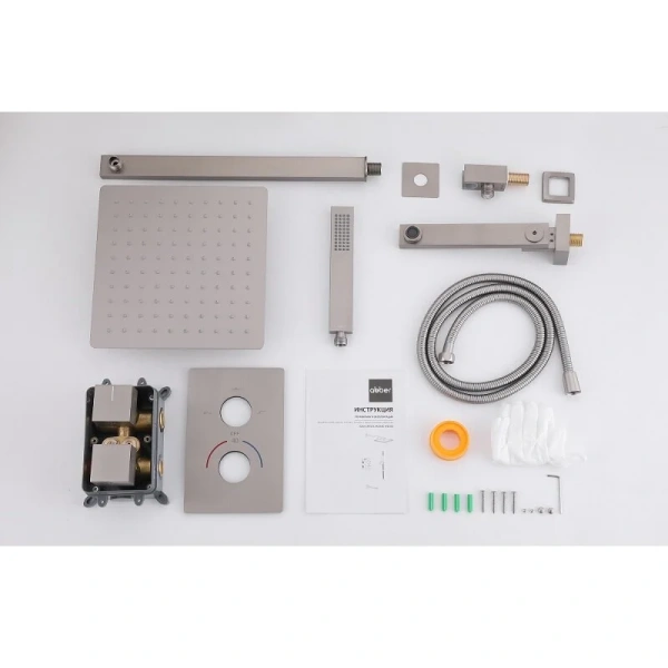 Душевой комплект Abber Daheim сатин AF8250SP (детальная фотография), матовый хром