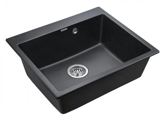 Мойка для кухни Paulmark Kante 60 см черная PM106052-BL (детальная фотография), кварц